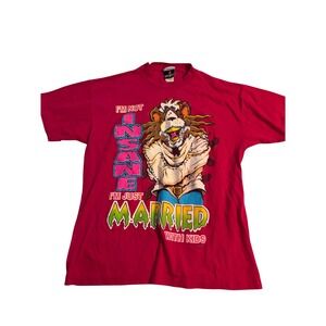 Vintage T Shirt Humor Pink Married With Kids Lion‎ Graphic Large